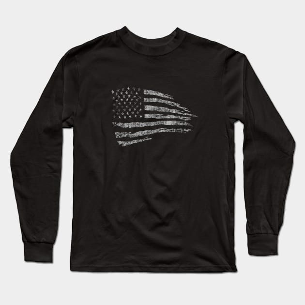 White American Flag Long Sleeve T-Shirt by pilipsjanuariusDesign